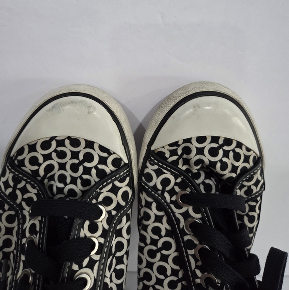 Coach Black and White Patterned Sneakers Sz.7.5 B - Picture 4 of 7